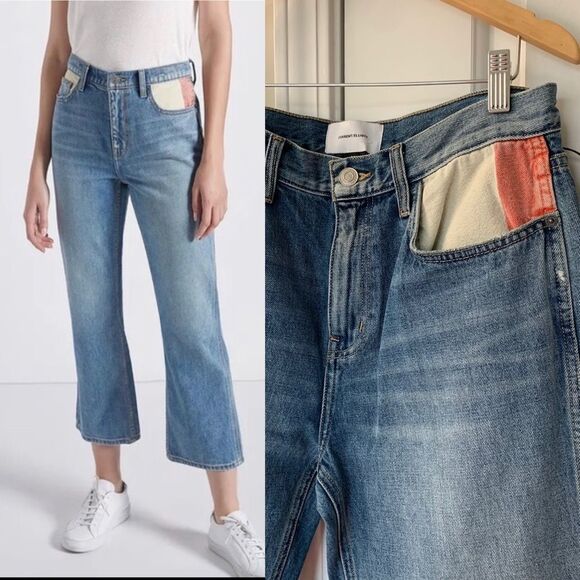 Current Elliot straight leg button patchwork jeans - Picture 2 of 9